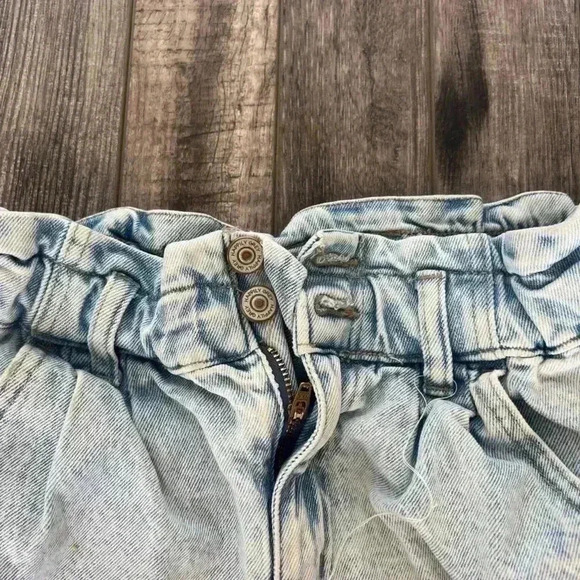 Happily Grey paper bag elastic waistband jean shorts size 25 summer vacation - Picture 4 of 5